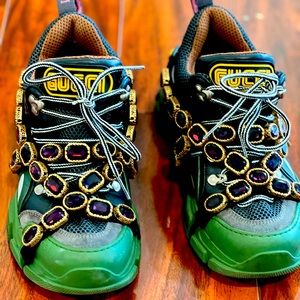 Gucci Women’s Flashtrek sneaker with rhinestones Size: 38 (8) Retail:$1,590